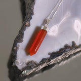 Natural Carnelian Crystal Point Necklace