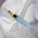 Aquamarine Point Necklace in Gold Plated 925 Sterling Silver - Beau Life