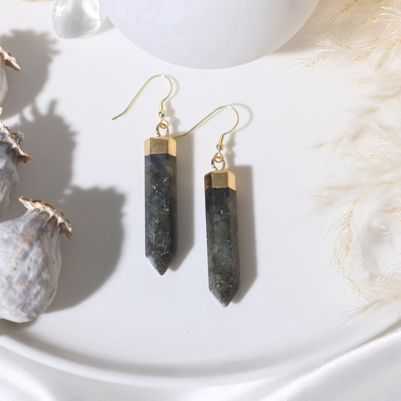 Labradorite Point Earrings