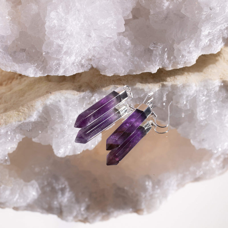 Amethyst Point Earrings